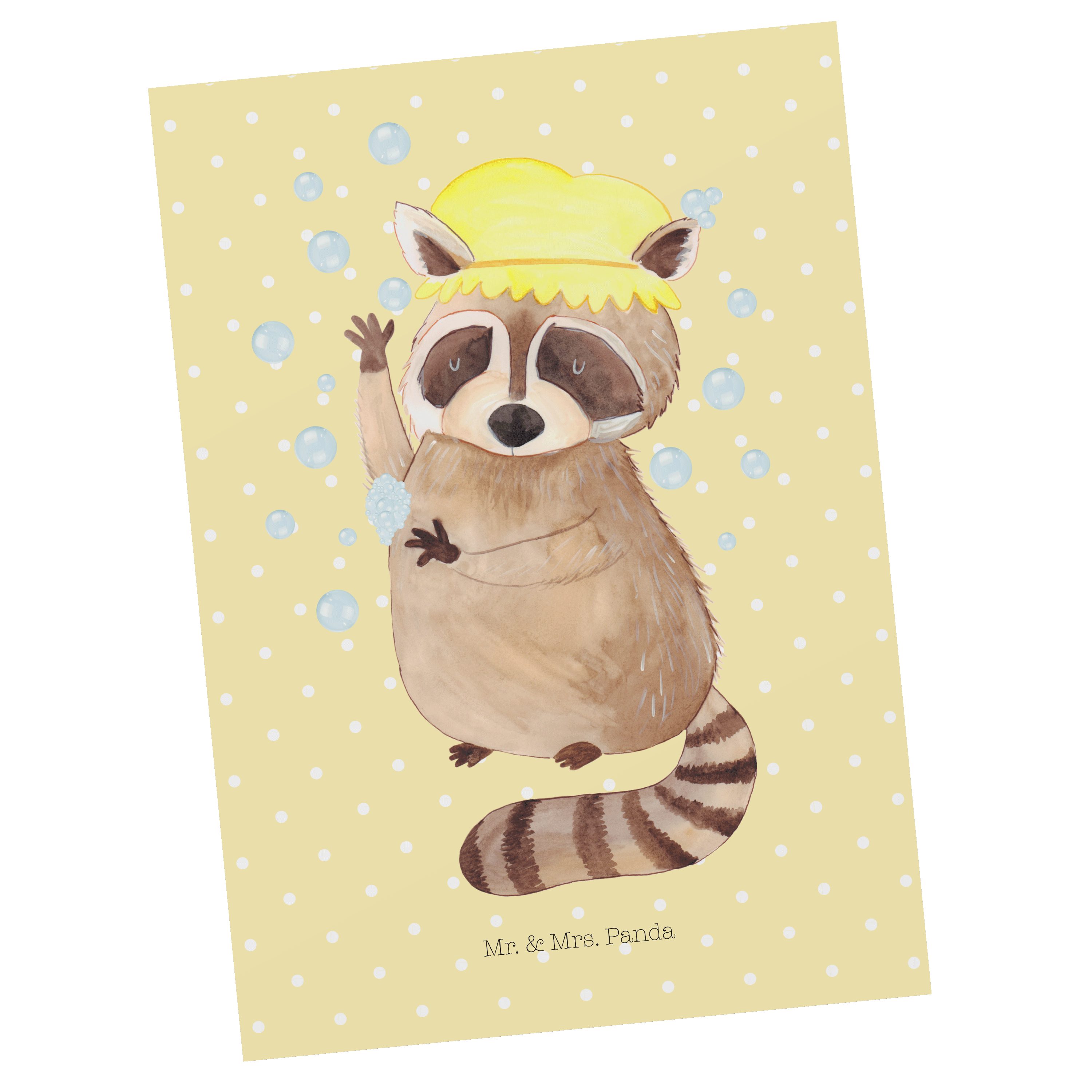 Mr. & Mrs. Panda Postkarte »Waschbär Weiß lustige Sprüche, Karte